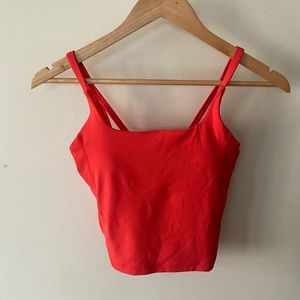 Lululemon Strappy Nulu Shelf Tank Top Love Red Size 2